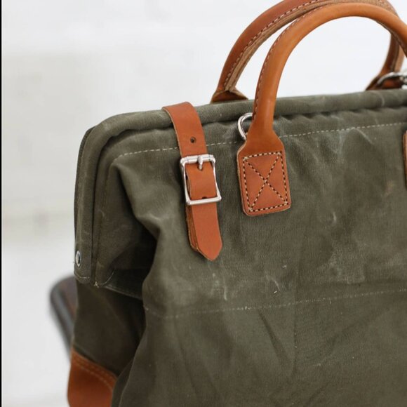 1940's era Salvaged Canvas Carryall - Picture 7 of 7